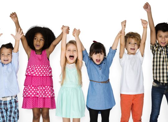 Little Children Friends Hands Up
