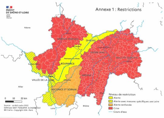 Restrictions eau au 05-08-2022