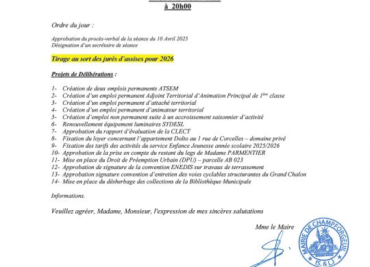 CM du 19 Juin 2025 pour supports