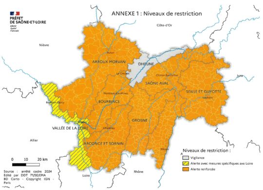Carte restrictions au 28-08-25