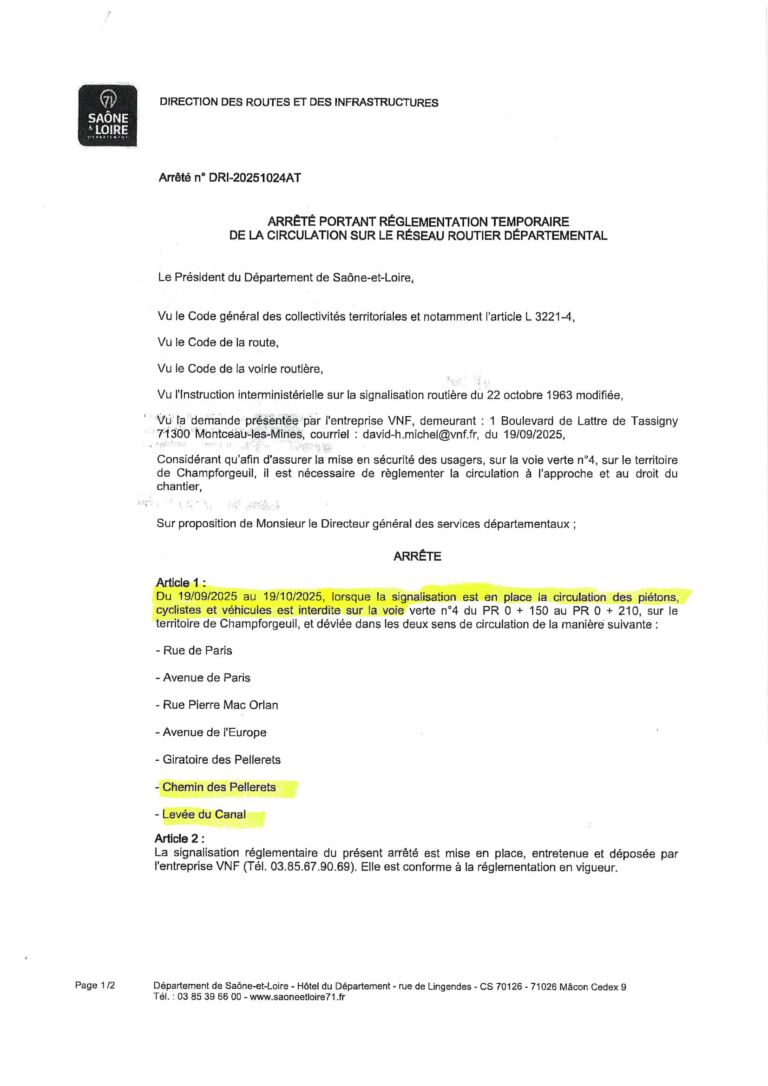 Arrêté DRI recto