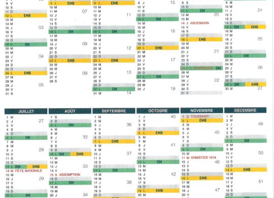 Calendrier de collectes 2026